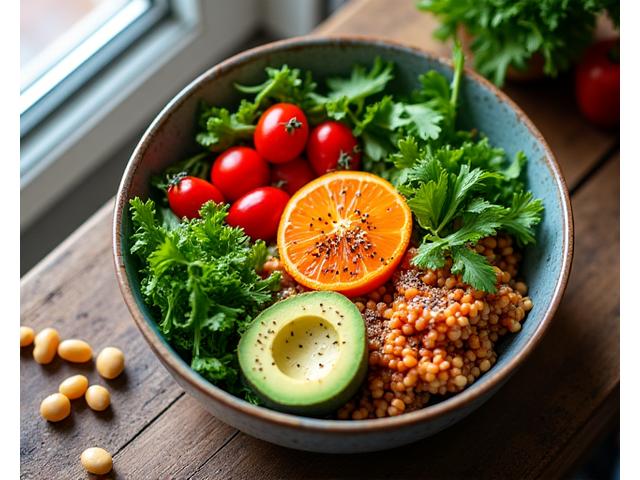 Un piatto colorato e nutriente, ricco di verdure fresche e proteine magre.